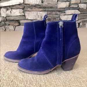 Blue Suede Acne Pistol Boots